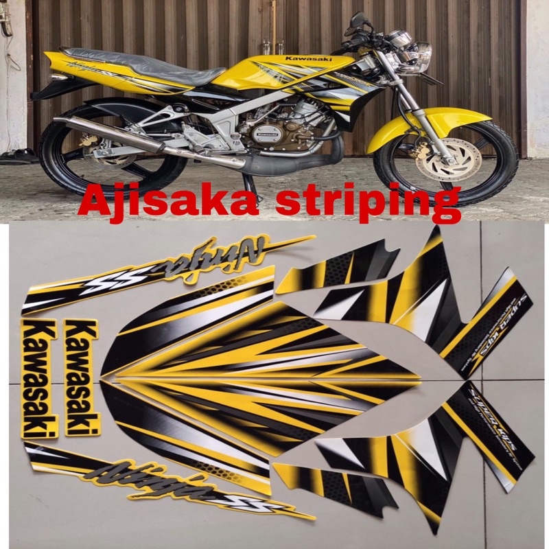 stiker ninja ss 2013 kuning striping ninja ss kuning 2013 striping stiker lis les Kawasaki ninja ss 