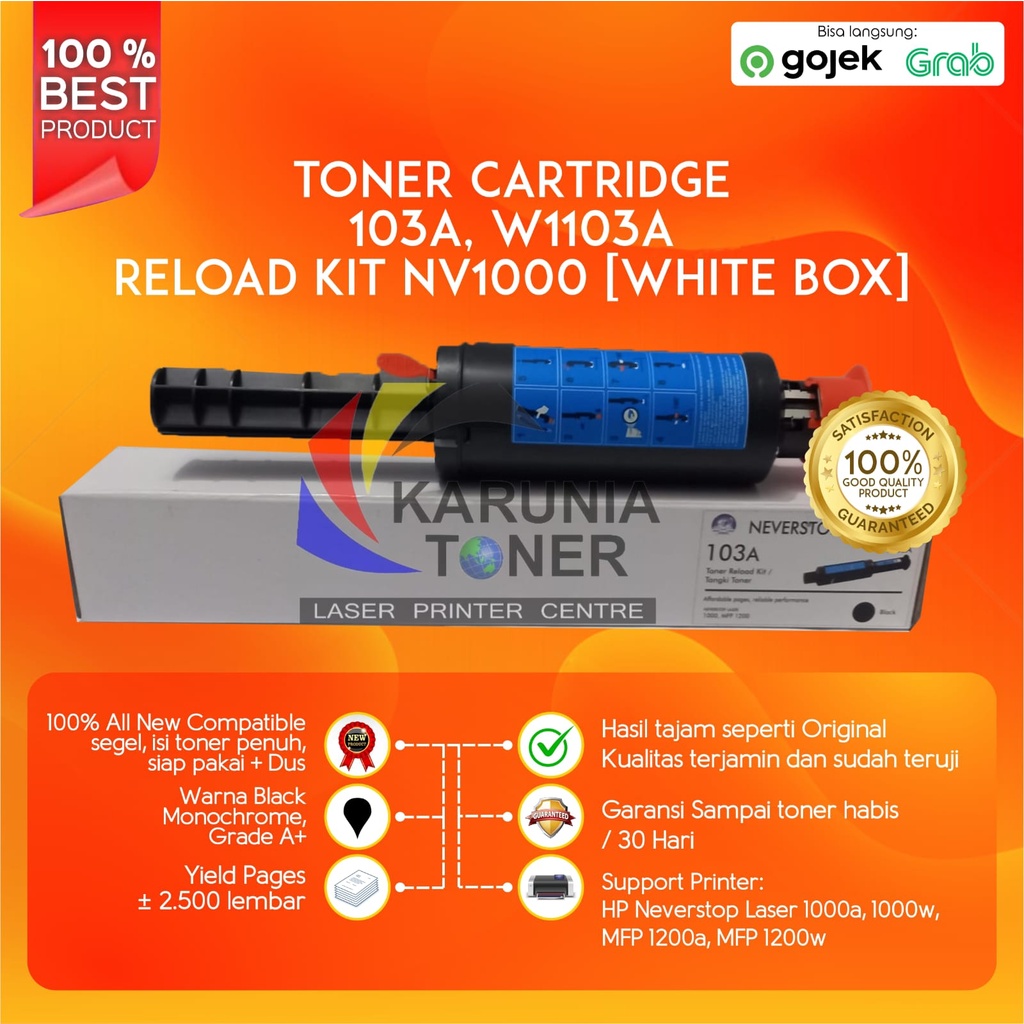 Cartridge Toner Compatible W1103 103a Printer 1000a 1000w 1200a 1200w