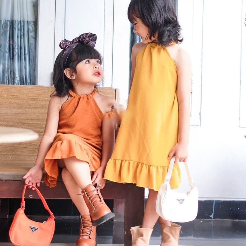 Dress Baju Anak Kinara Perempuan/Dress Kerut Gaun Pesta Anak Usia 2-5Tahun