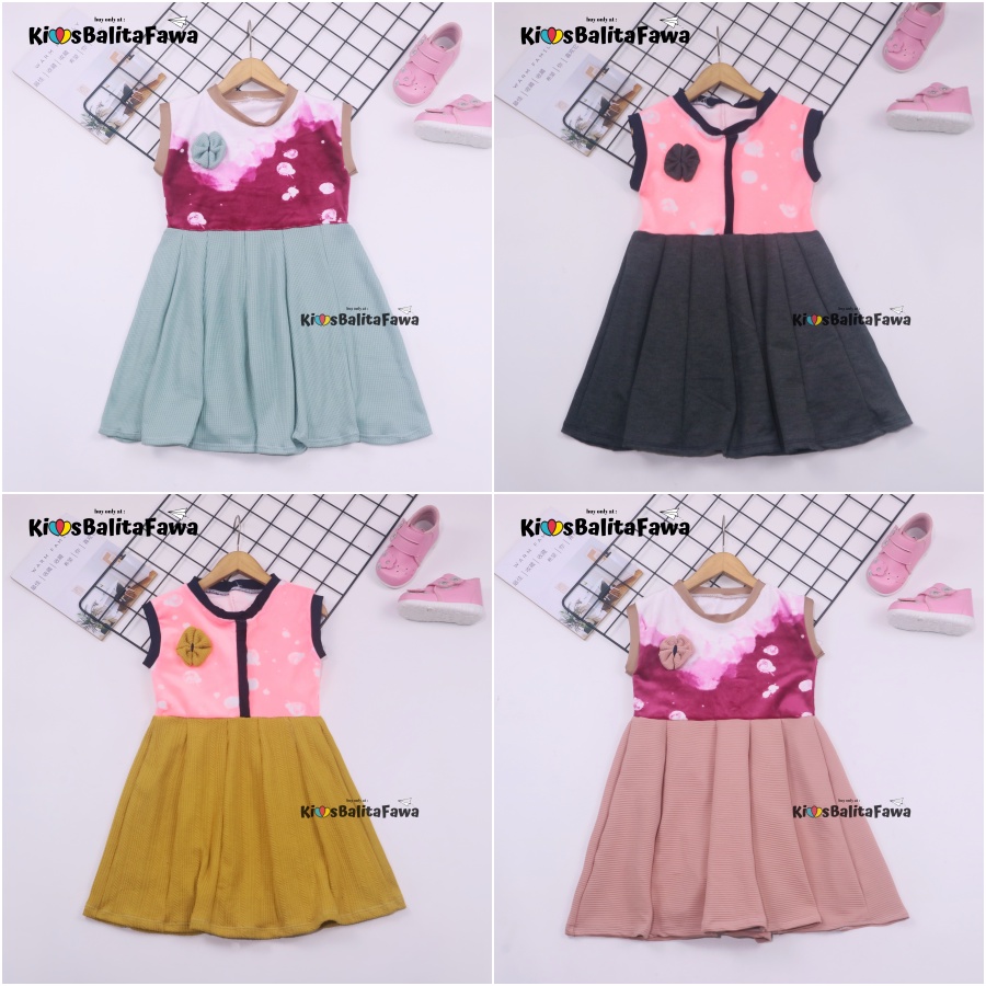 Dress Bilqis uk 4-5 Tahun / Dres Yukensi Murah Grosir Baju Anak Perempuan Harian Gaun Pesta Import