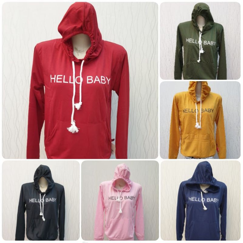 Jaket topi XL HELLO BABY dewasa babytery bagus