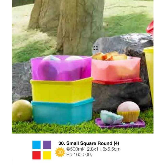 Small Square Round Tupperware