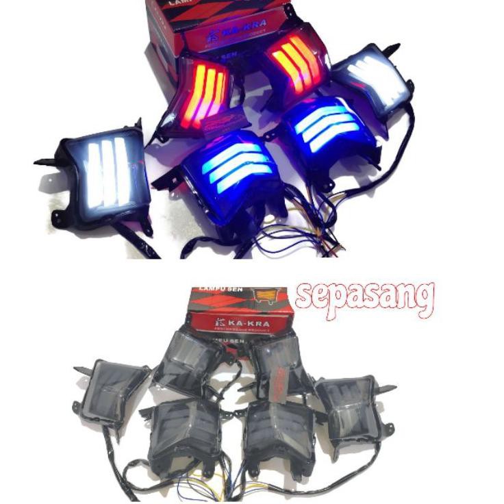 8FV Lampu sen nmax - lampu sein nmax - sen nmax old depan led variasi + senja biru merah putih L0 St