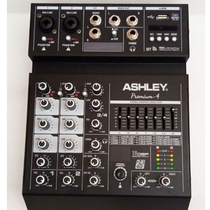 Mixer Ashley 4 Channel  / Mixer  Premium 4 Channel Bluetooth With Soundcard Original