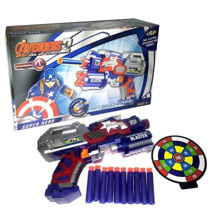 pistol pistolan nerf soft bullet gun peluru busa kokang