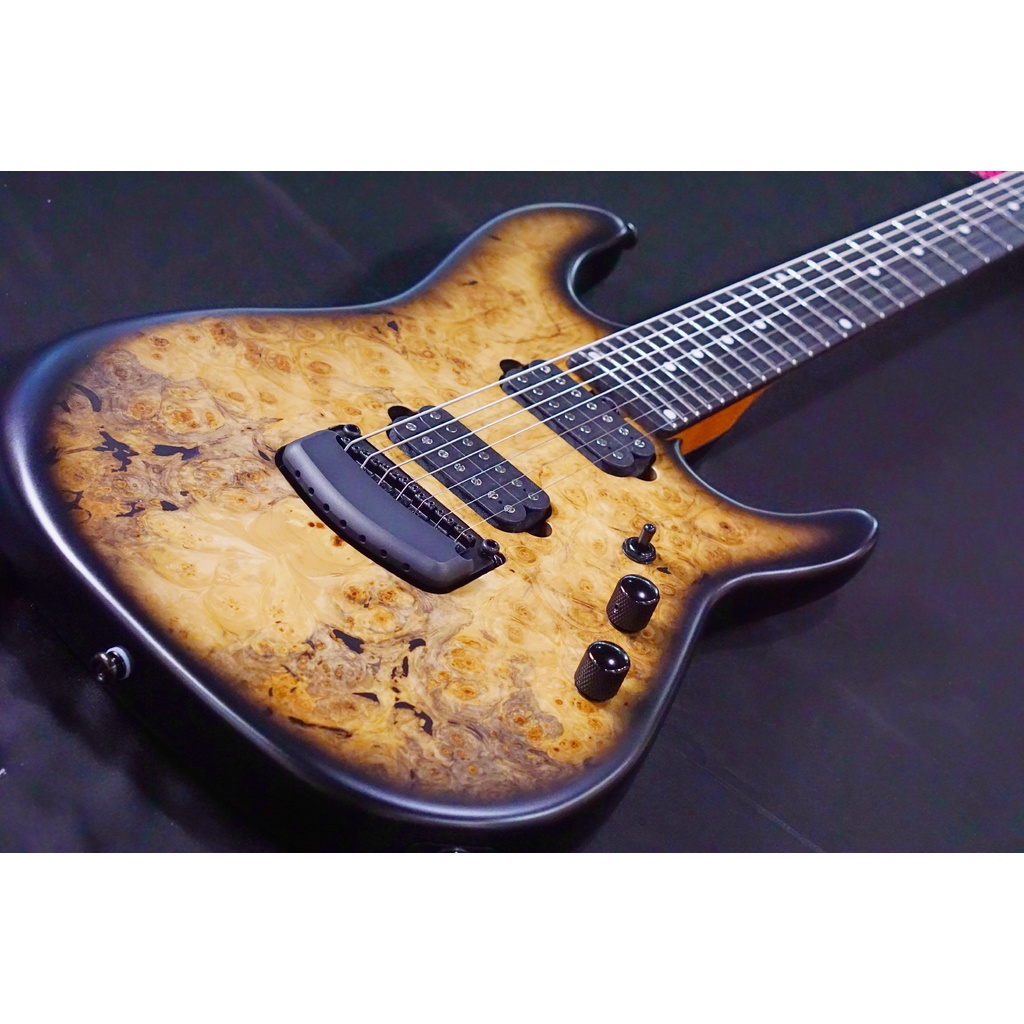 Ernie Ball Music Man Jason Richardson Signature Cutlass HH 7-String - Natural Buckeye Burl  S06066