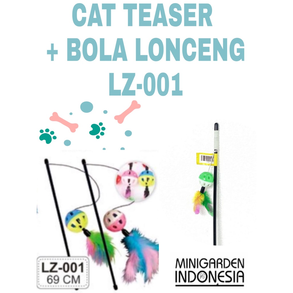 TONGKAT KUCING LZ 001 cat teaser stik bulu mainan kucing stick bulu lonceng mainan interaktif