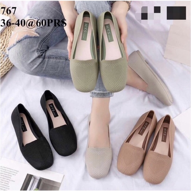 sepatu wanita model terbaru2022 karet jelly flat shoes Hys New767 balet terlaris
