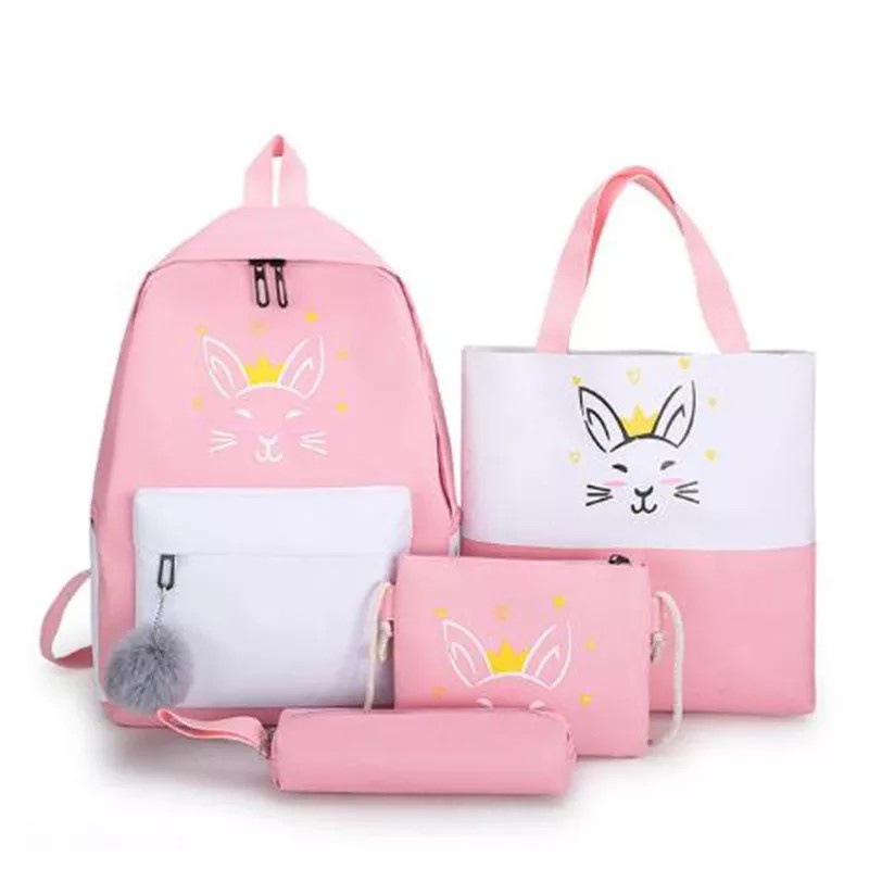 Charyatink - Tas Ransel Sekolah Anak Perempuan Set 4 Ori Import