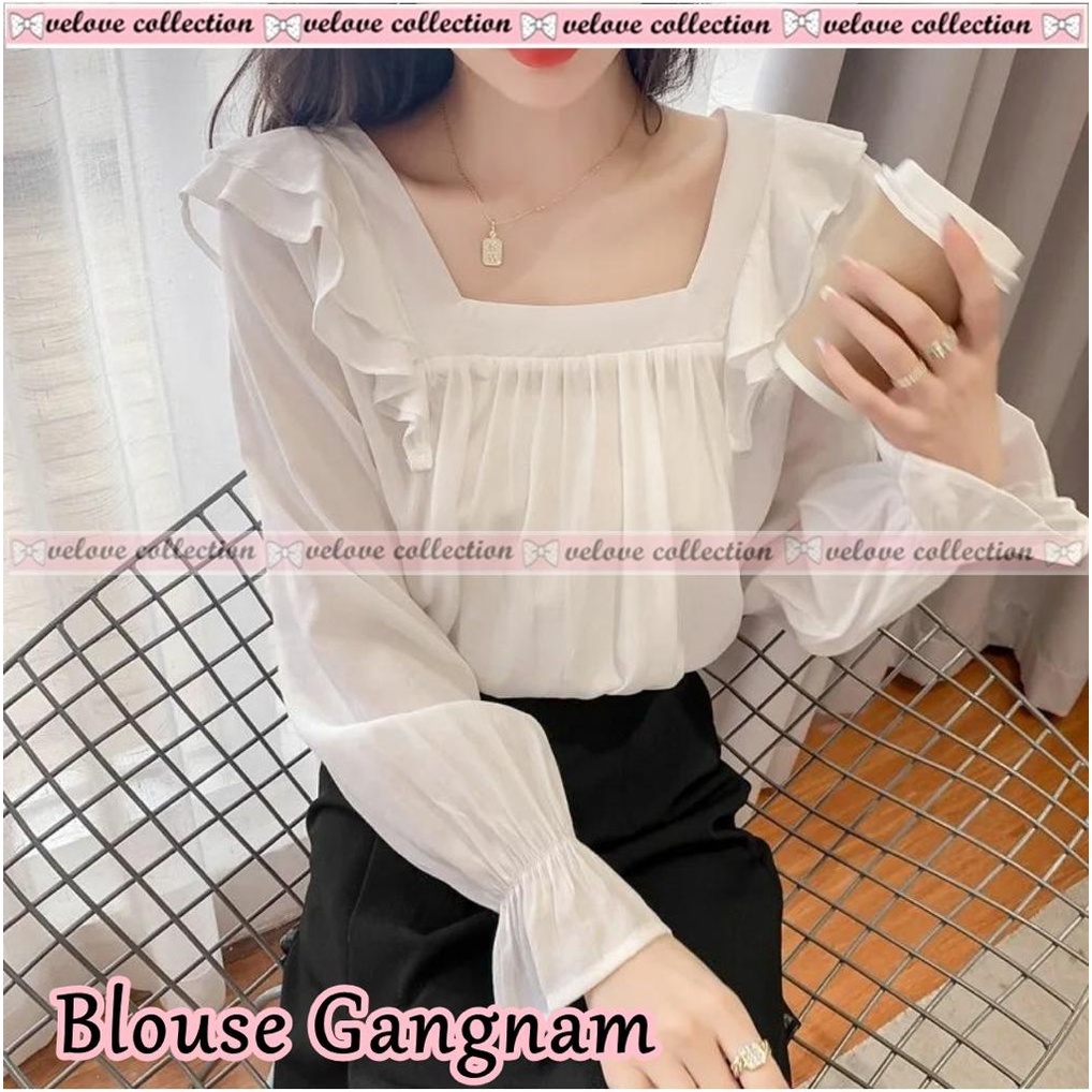 JYACOLECTION-BLOUSE KOREA-BAJU ATASAN WANITA-BLUS REMAJA-BAJU ATASAN NATAL-BAJU NATAL TERBARU