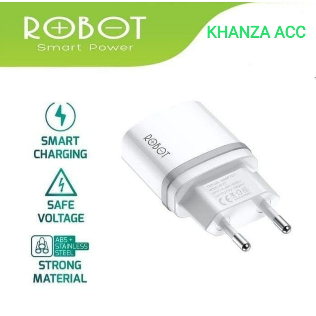 KHANZAACC Robot RT-K7 Quick Charge 5V/1A Fireproof Charger With Micro USB Cable