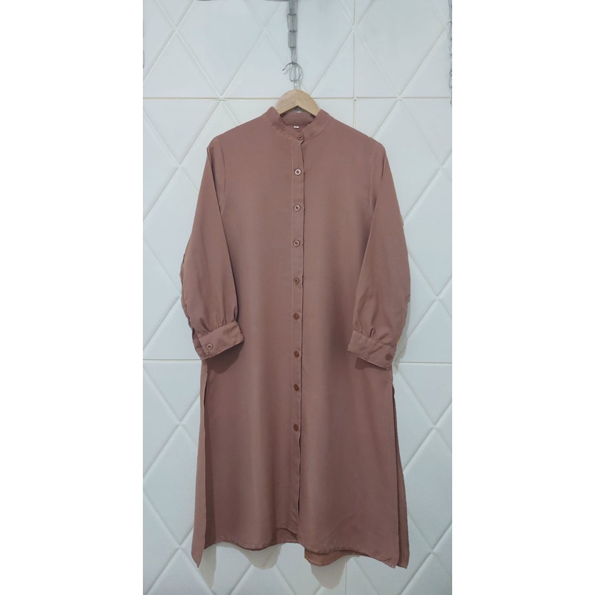 LONG TUNIK WANITA KANCING DEPAN 800 TERSEDIA SIZE M - XL