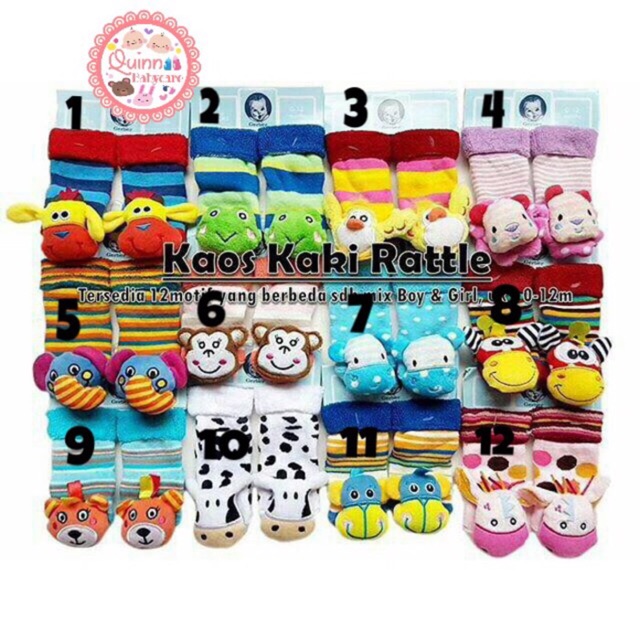 Kaos kaki bayi anak Rattle / Baby Kids Socks Rattlesss