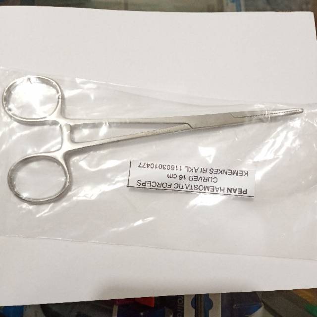 Kleam Pean  Bengkok Haemostatic Forceps 16cm Pean Bengkok 16cm