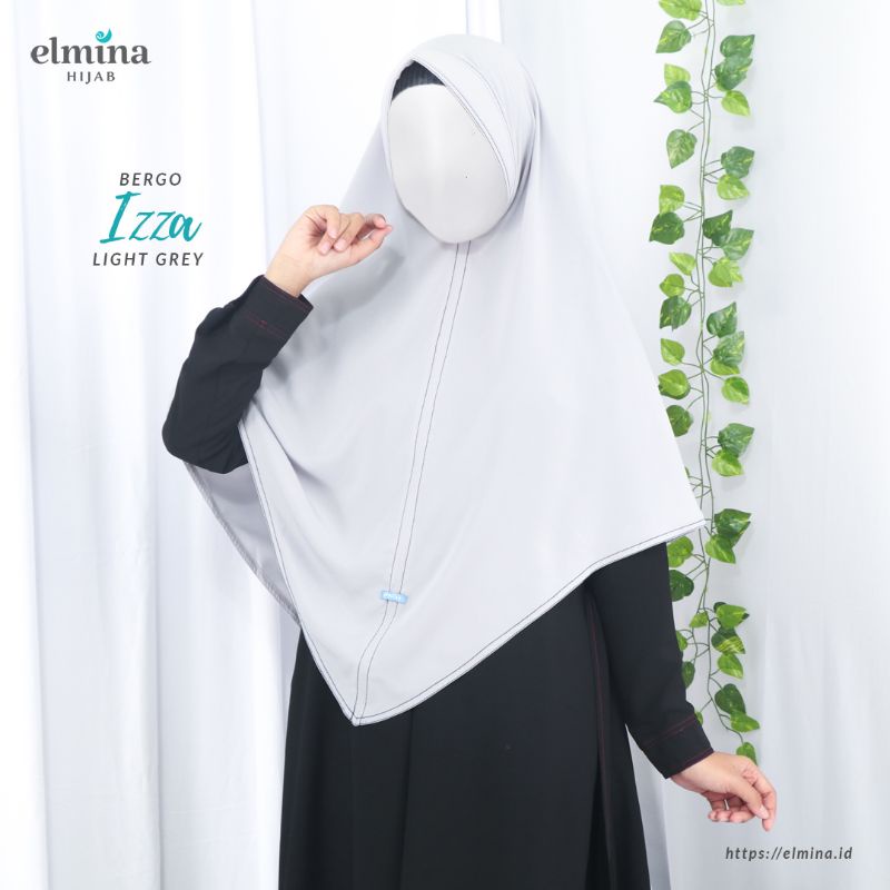 HIJAB BERGO - BERGO HIJAB IZZA - LIGHT GREY - ELMINA HIJAB