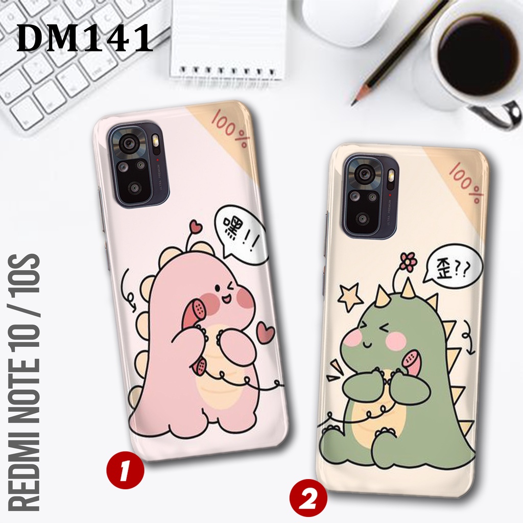 CASE Xiaomi Redmi Note 10 10s - [DM141] - "Dino Couple" HARDCASE 3D FULLPRINT DOFF - CASE HP - BUMPE