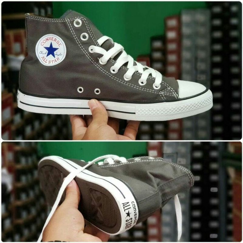 READY GOJEK GRAB TAS SEPATU CONVERSE HIGH GREY ABU SNEAKERS KETS CASUAL JALAN HANGOUT KADO HADIAH CEWEK COWOK