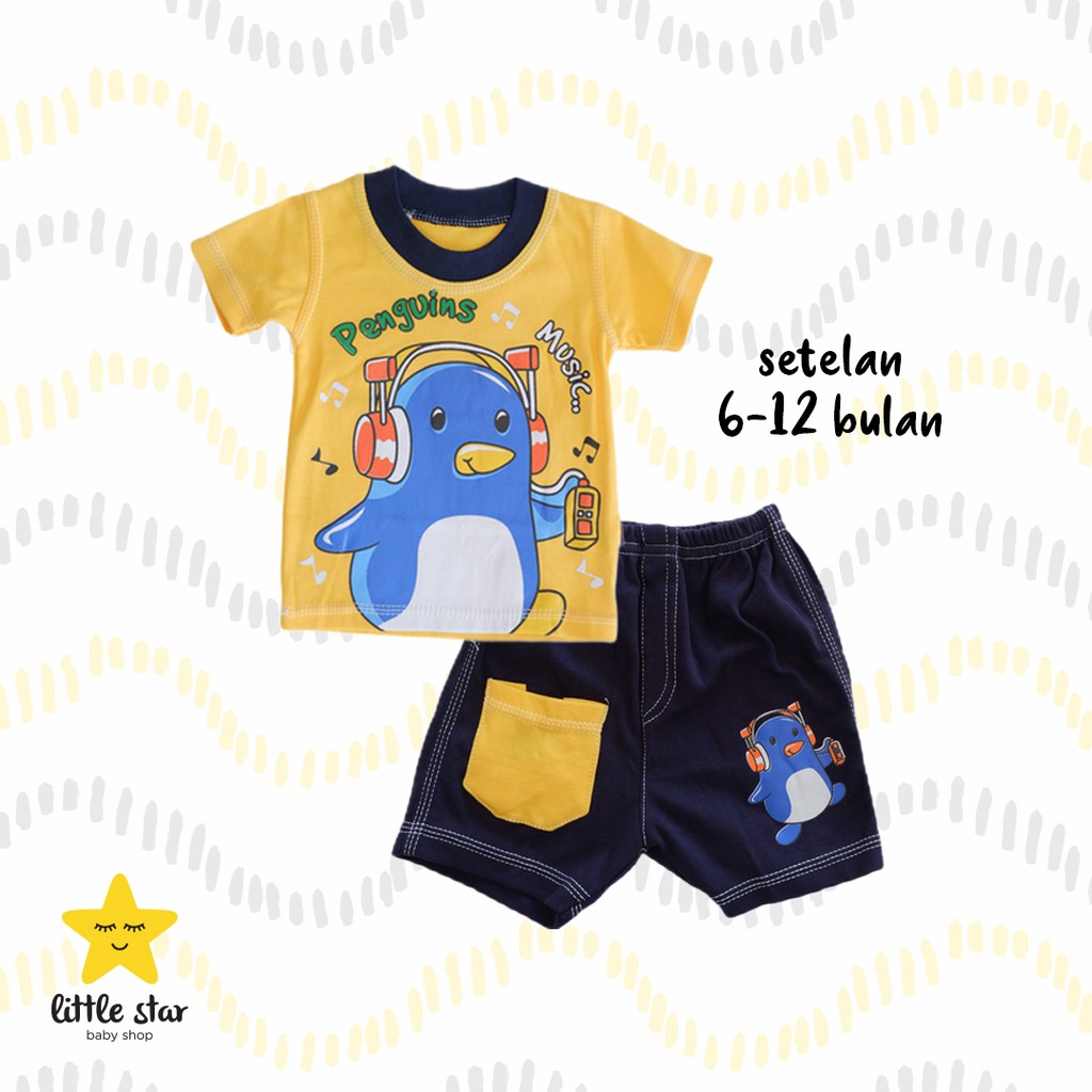 Setelan Anak Cowok | Set Baju Kaos Atasan Celana Anak Bayi Laki