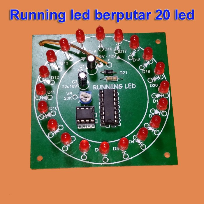 Running led berputar 20 led (telah disolder)