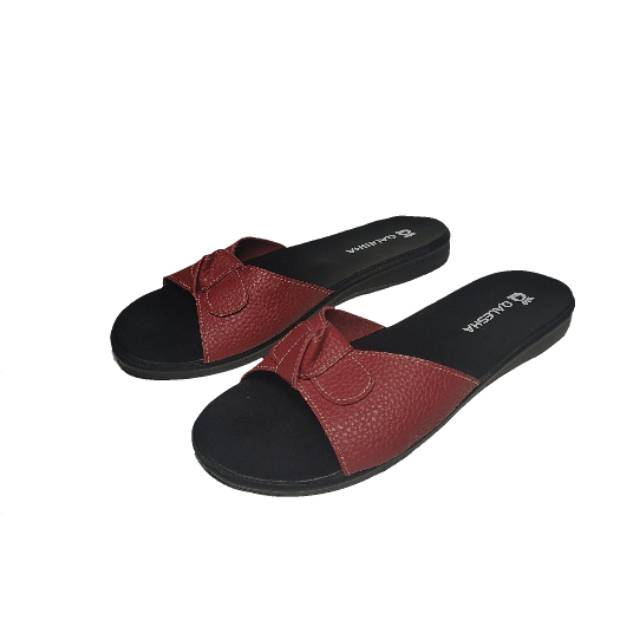 Insyira - Sandal Papirut Elfrida / Sandal Slop Wanita Non Slip Alas Hitam