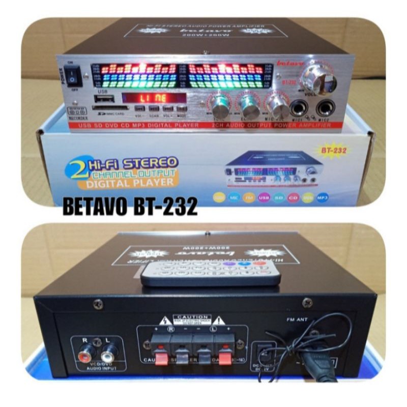 Ampli Mini Karaoke Betavo BT 232 Amplifier Mobil