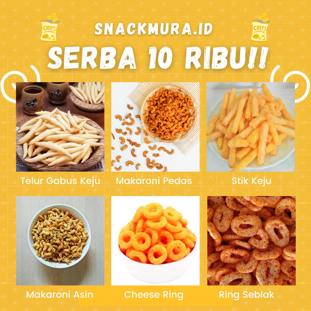 

Snack 10 Ribu : Makaroni, Cheese Ring, Gabus Keju