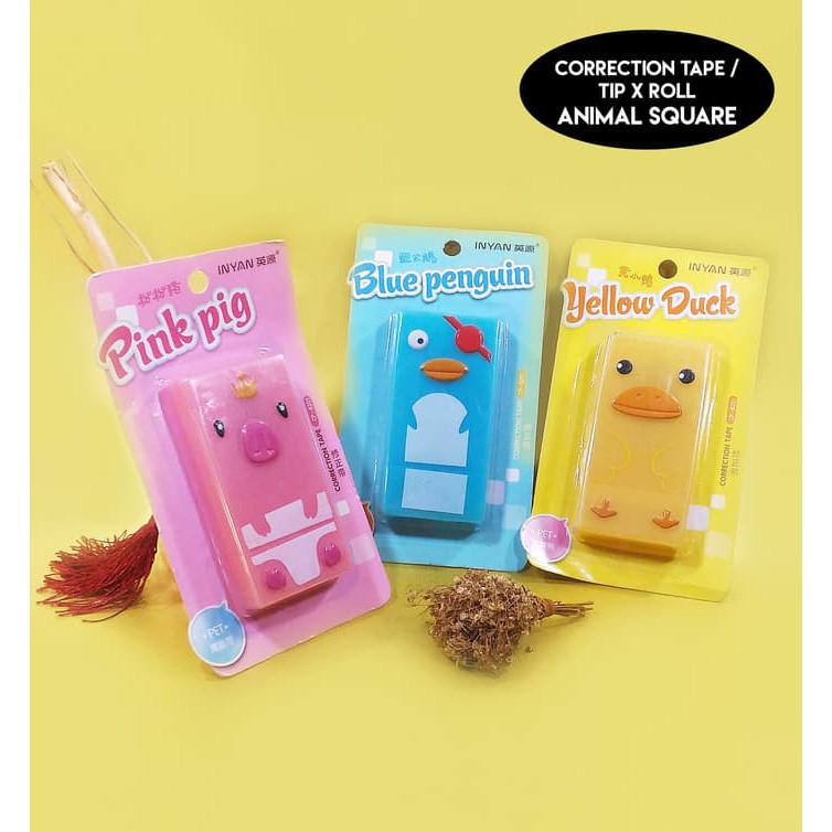 TIP EX Roll / Tip X Roll / Correction Tape - ANIMAL SQUARE