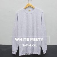 KAOS POLOS WHITE MISTY LENGAN PANJANG | PUTIH MISTY DISTRO