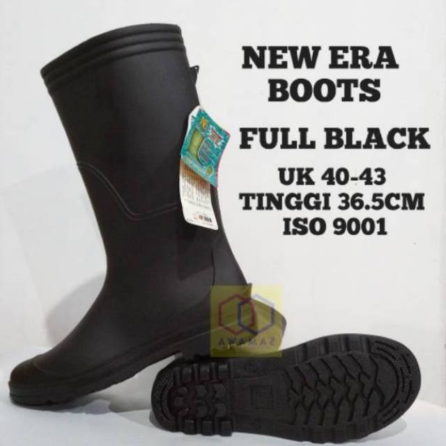 Sepatu boot panjang murah branded new era hitam all black proyek sawah