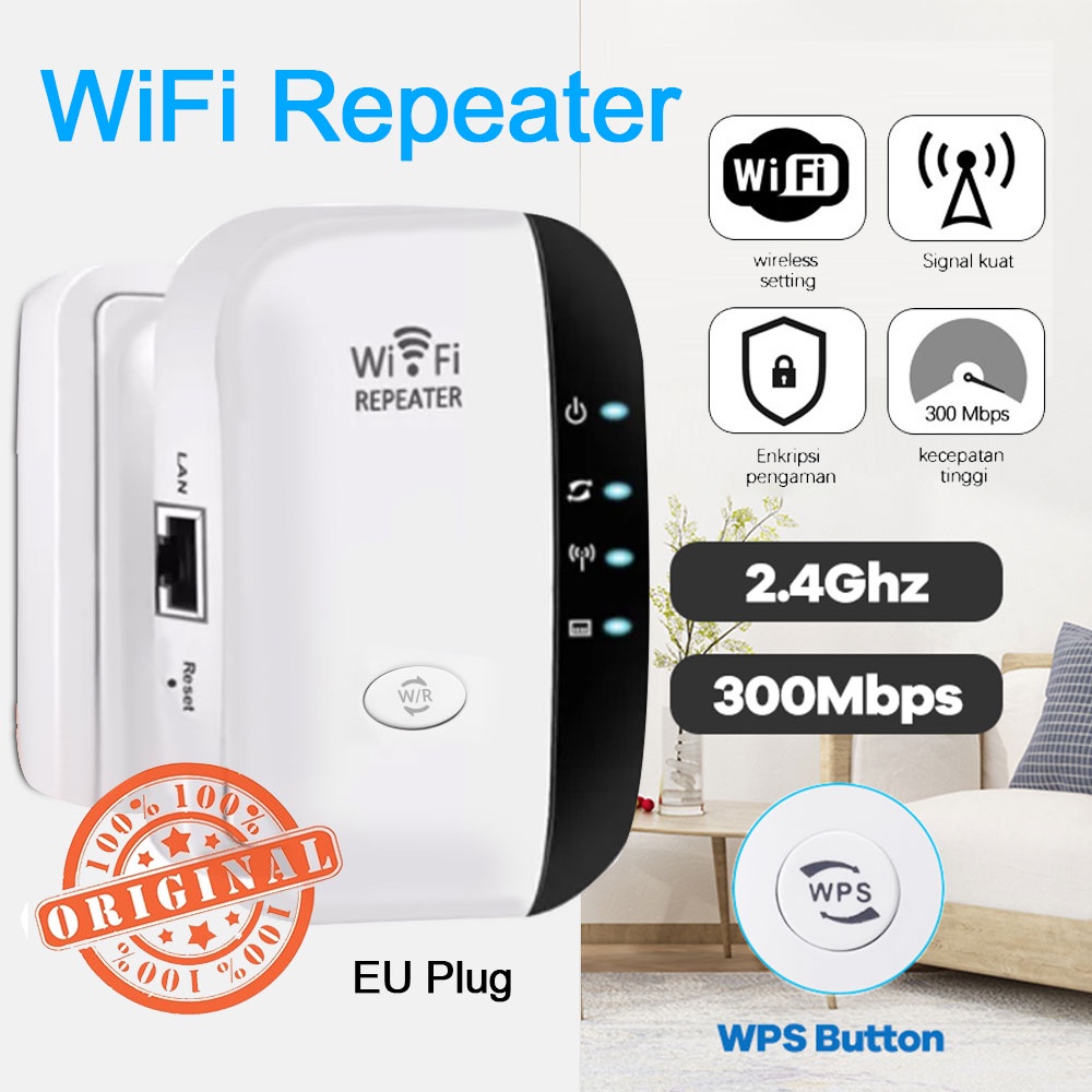 Wifi Repeater wifi 300Mbps Access Point Wireless Penguat Sinyal Amplifier Signal Booster - Wifi Extender - Penguat Signal Wifi