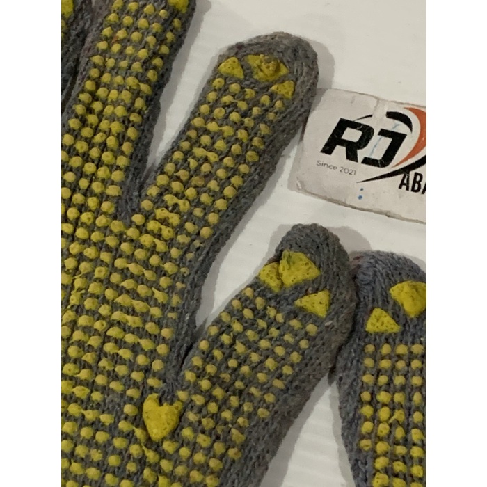 Safety Glove / Sarung Tangan Kain Katun Bintik Polkadot [12set] - Abu-abu