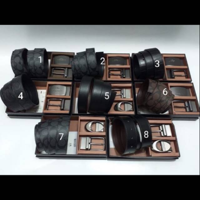 Coach Men Belt  - Tali Pinggang Pria - Free BOX