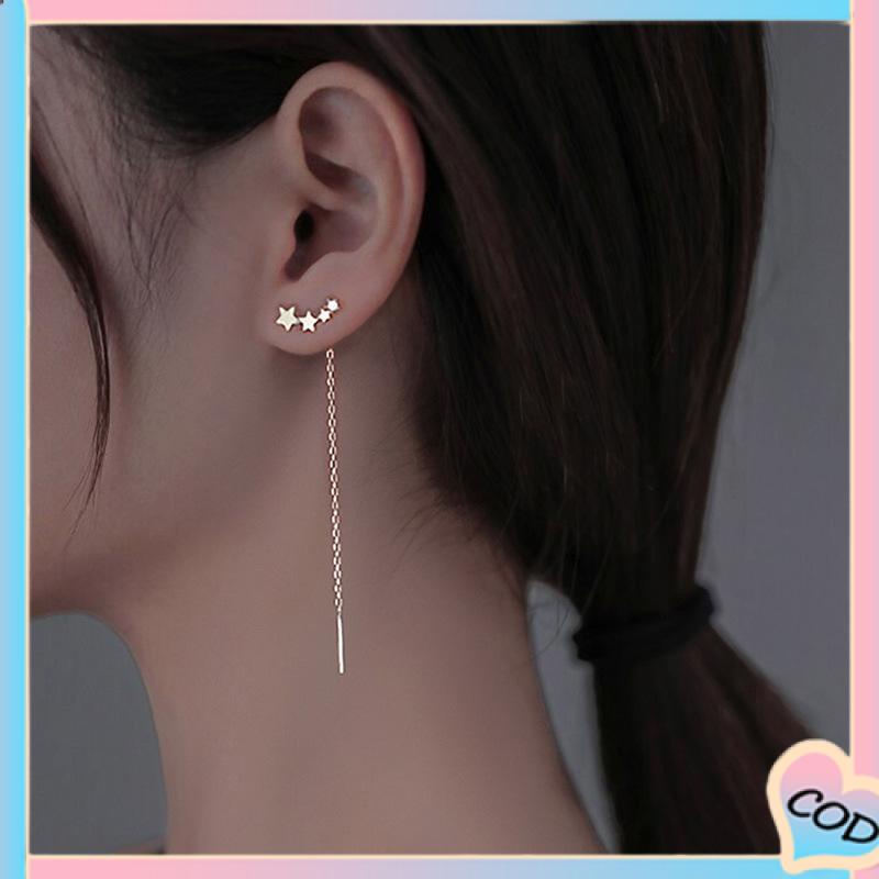 COD❤️ Star Rumbai Anting Gantung Rantai Panjang untuk Aksesoris Perhiasan Fashion Wanita-A.one