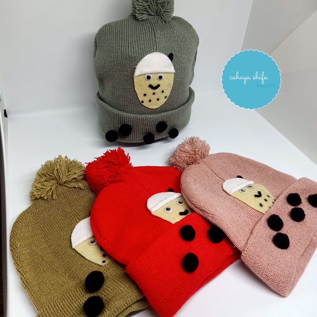 KUPLUK BAYI BOTOL BOBA POMPOM / BEANIE HAT BABY BOTTLE BOBA UNISEX