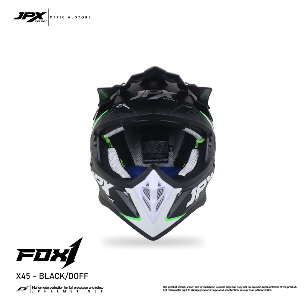 HELM JPX X45 SUPERBLACK CROSS_FOX1 + GOOGLE SNAIL JPX DVAIS ORI - (ONGKIR 2 KG)