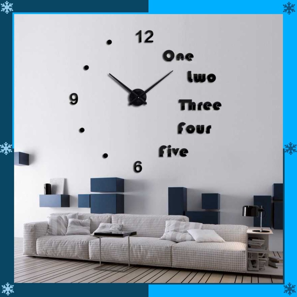 Jam Dinding DIY - Jam Dinding Tempel Tembok - Jam DIY Dinding Besar - Jam Dinding Tempel 3D - Jam 3D