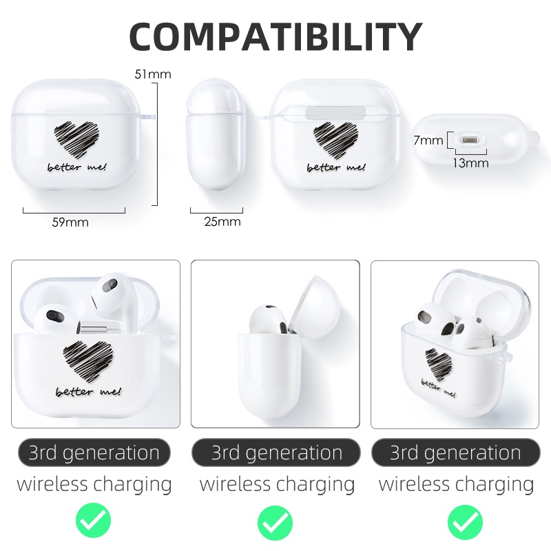 Casing Soft Case Silikon Motif Tulisan Inggris Untuk AirPods 3