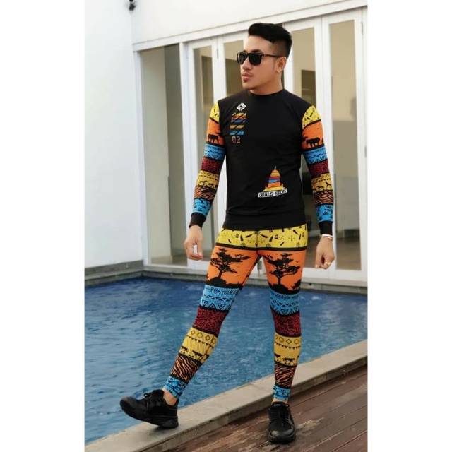 Baju Sport Olahraga Pria Cowok Laki Sxb Goals Mamalias African Longsleeve Legging Senam Zumba Yoga