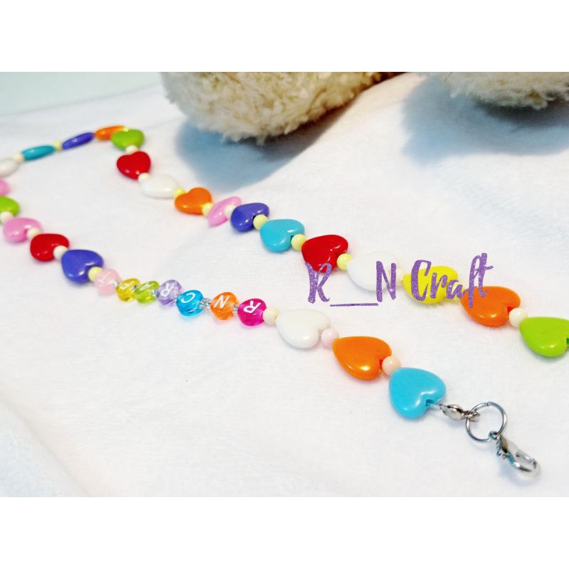 Strap masker custom nama anak / Tali masker nama anak / Kalung masker nama anak