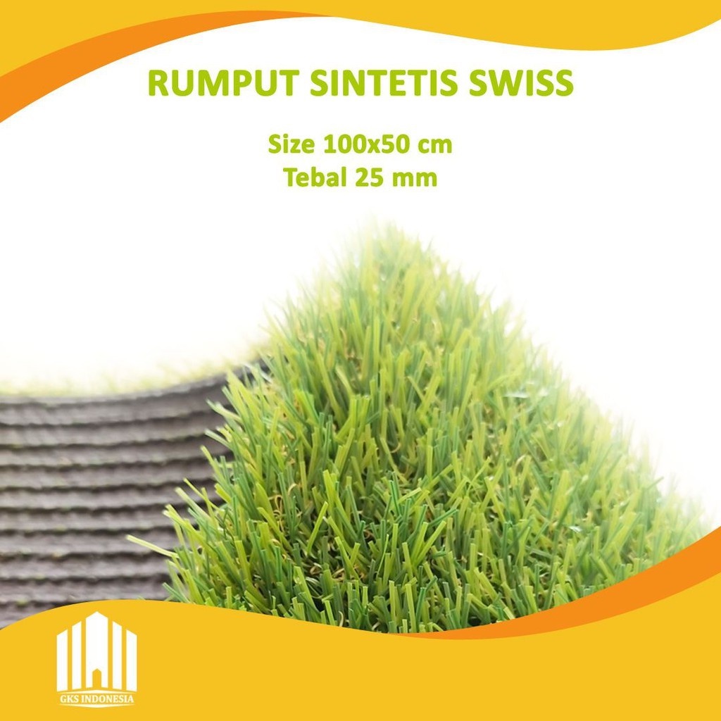 Rumput Sintetis Swiss Jepang 25 mm Uk. 100 x 50 cm Best Quality