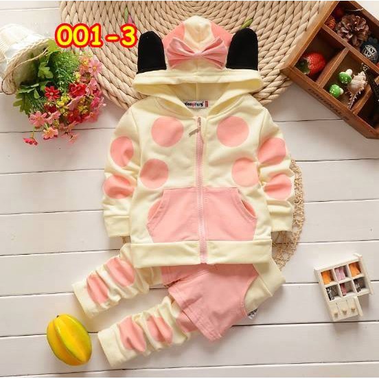 001-3 / BAJU ANAK PEREMPUAN / SETELAN HOODIE