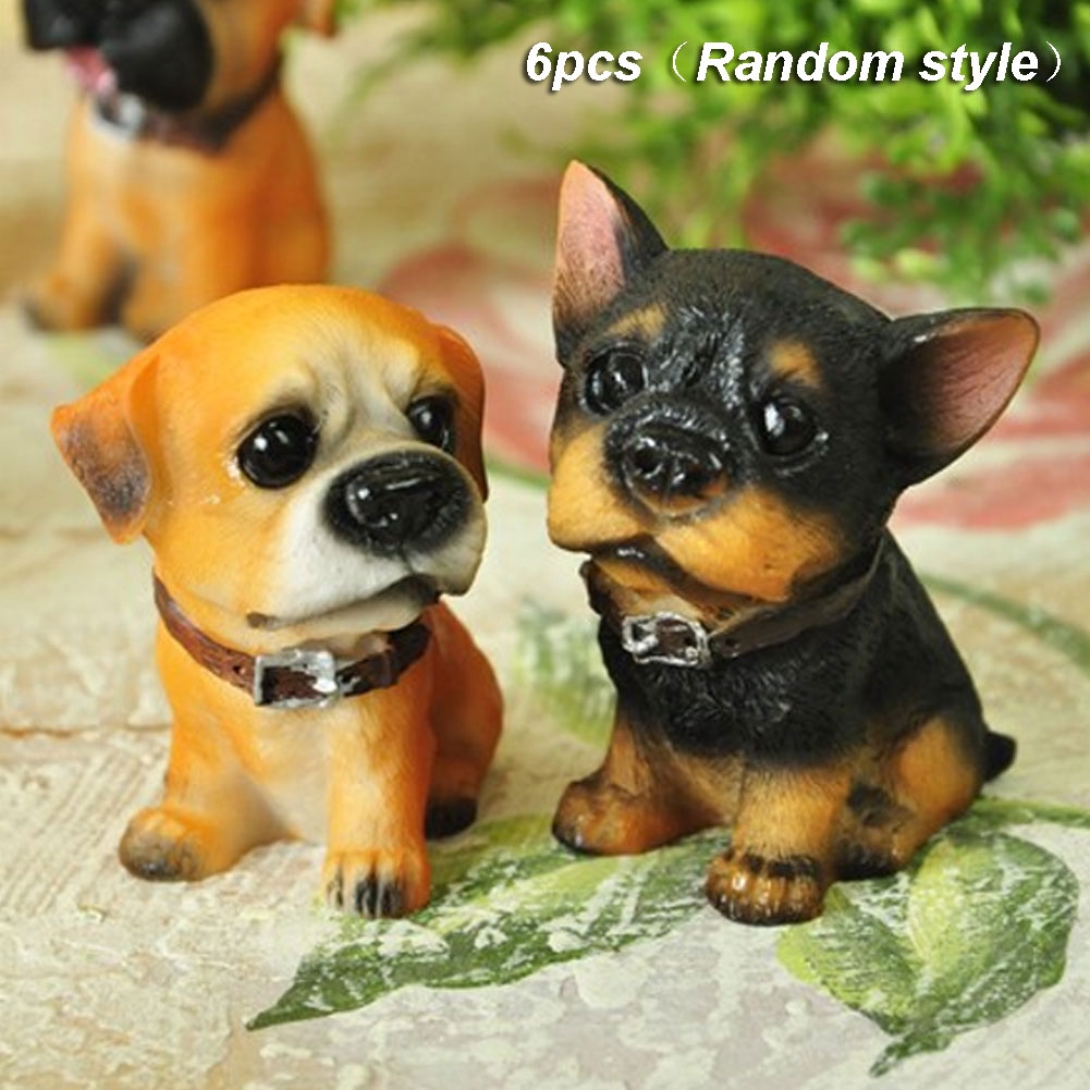 6pcs Boneka Anjing Lucu Bahan Resin Untuk Dekorasi Shopee Indonesia