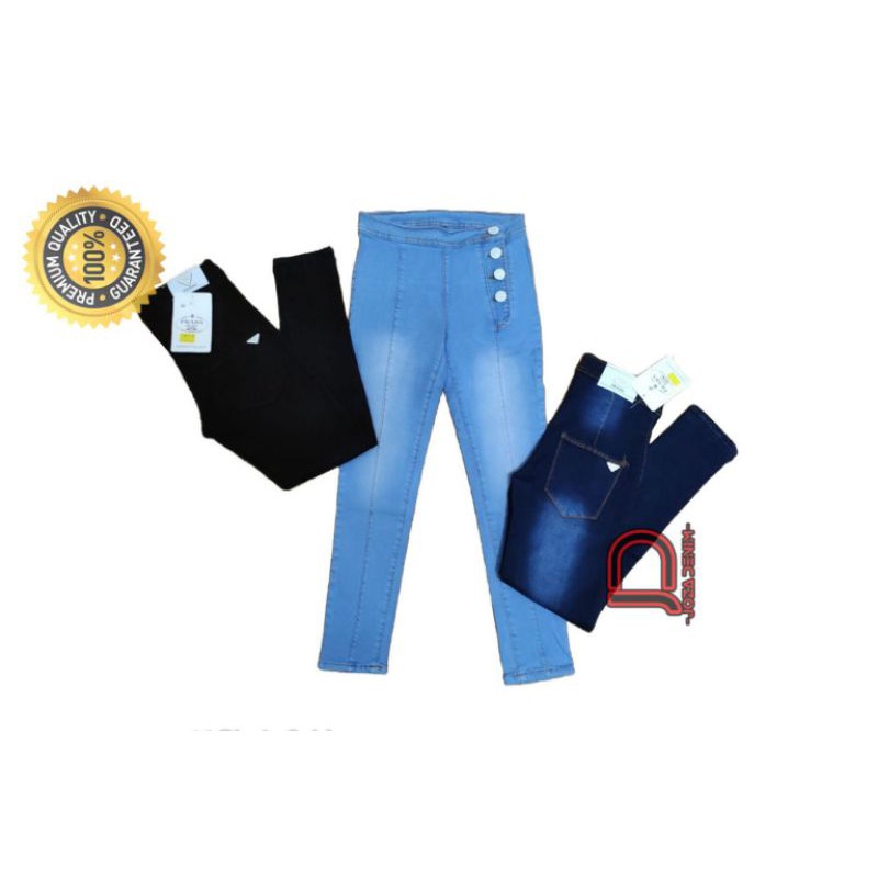 Celana Anak Tanggung / Celana Highwaist Samping Size 24-26 / Soft Jeans Strech