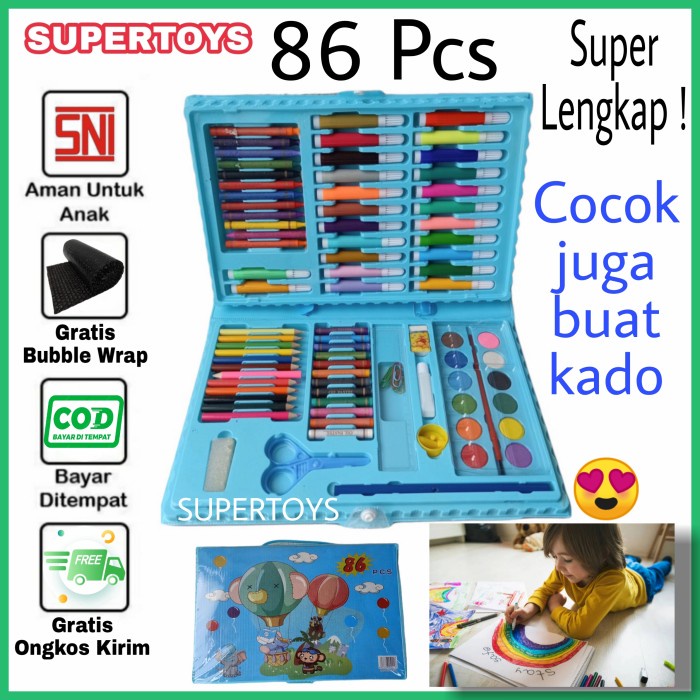 

Kado Hadiah Ulang Tahun Anak Pensil Warna Crayon Set Mewarnai Edukatif