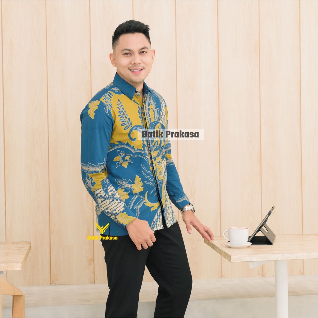 Kemeja Batik Prakasa Motif Trenggana Slimfit Lengan Panjang Batik Solo