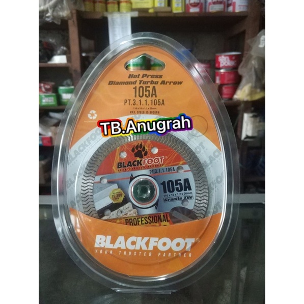 Mata potong keramik / granite 4&quot; Turbo Blackfoot 105A super tipis,ketebalan hanya 1,2mm