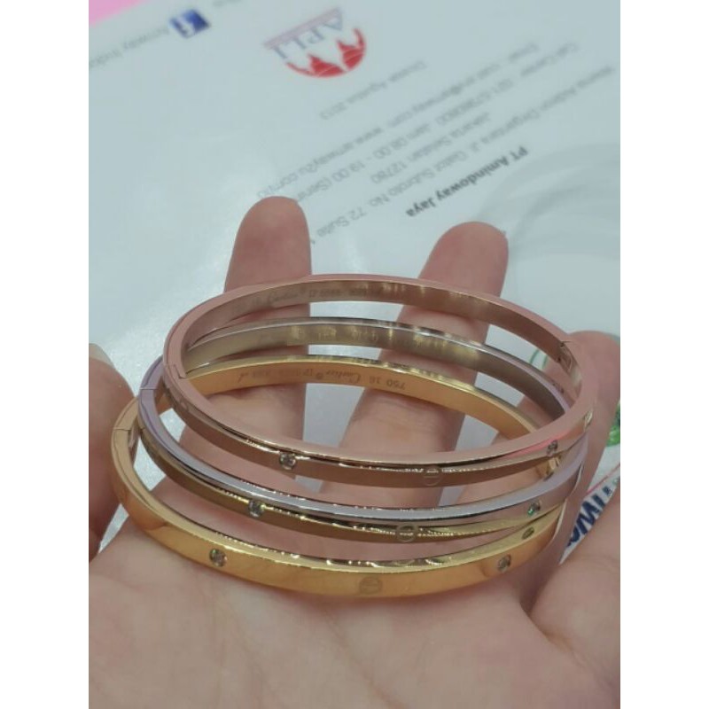 gelang titanium cati-er / bangle titanium catie* / gelang catie* titanium 1set isi 3pcs