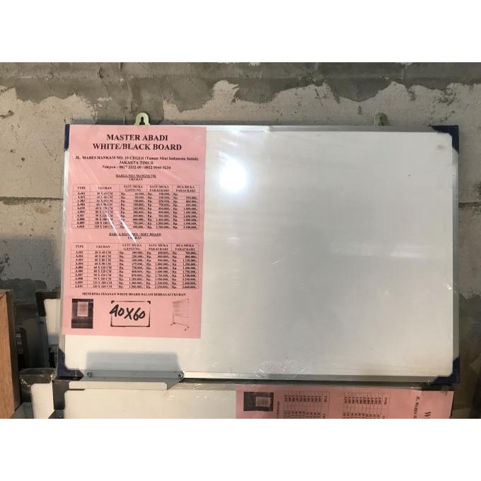 

Office & Stationery | Alat Tulis | Whiteboard Gantung 40X60 | Best Seller
