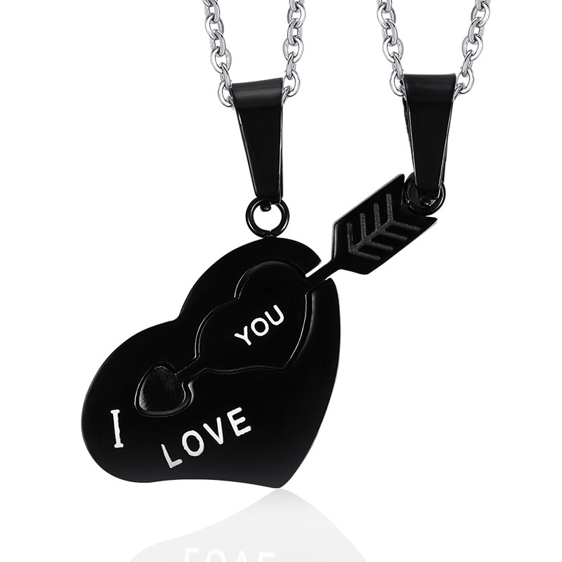 Kalung Couple / Kalung Pasangan / Kalung Titanium K007 Black Black