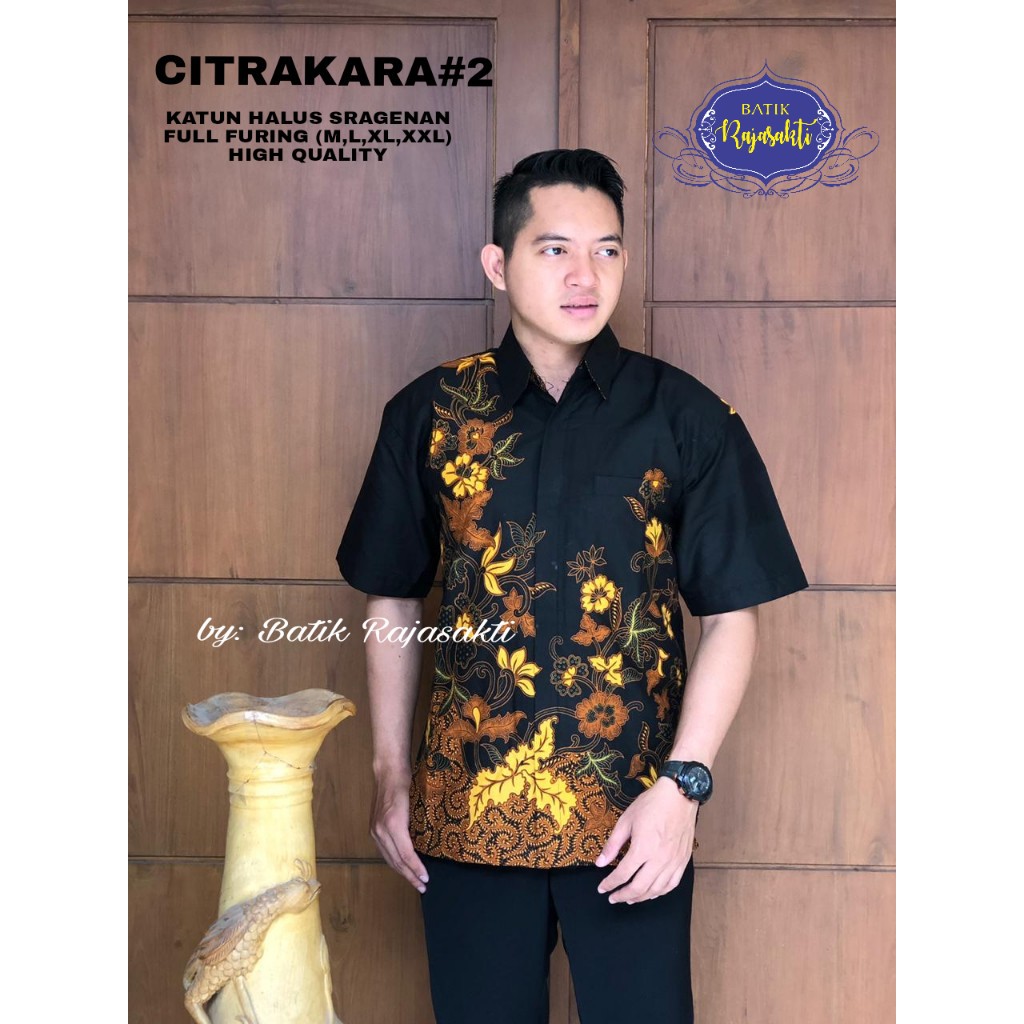 CITRAKARA SERI RAJASAKTI KEMEJA BATIK SOLO PRIA LENGAN PENDEK LAPIS FURING ATASAN BATIK PREMIUM MODERN KATUN HALUS BAHUWIRYA  BANAMITRA BANAMITRA PUTIH BANGSAWAN BAYU PUTRA BERLIAN BIRU BHARATAYUDA BIMASENA BIRENDRA BIRU INDAH BRAHMAKERTA BRAHMAKERTA